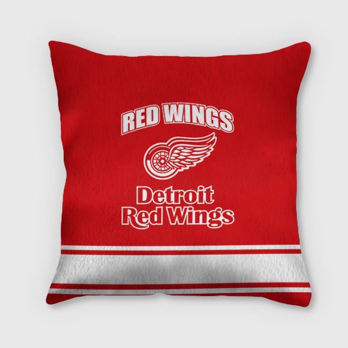 Подушка с принтом Detroit red wings для любого человека, вид спереди №1. Цвет основы: 3d (велсофт)