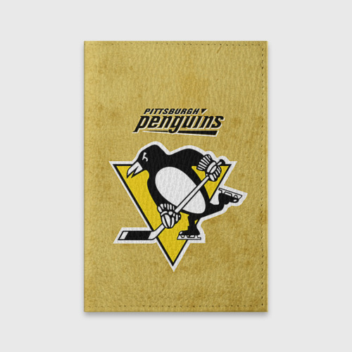 Обложка для паспорта матовая кожа Pittsburgh Pinguins