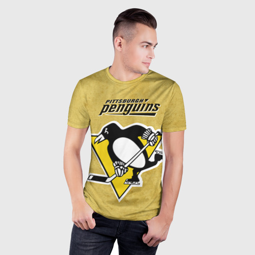 Мужская футболка 3D Slim Pittsburgh Pinguins, цвет 3D печать - фото 3