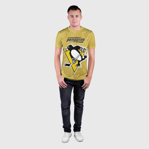 Мужская футболка 3D Slim Pittsburgh Pinguins, цвет 3D печать - фото 4