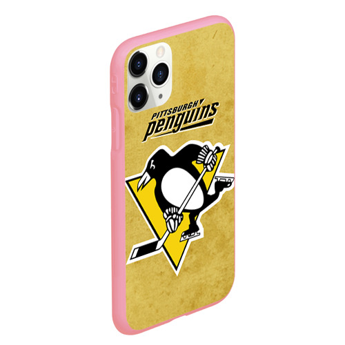 Чехол для iPhone 11 Pro Max матовый Pittsburgh Pinguins, цвет баблгам - фото 3