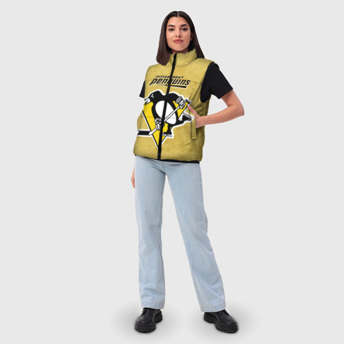 Женский жилет утепленный 3D Pittsburgh Pinguins, цвет красный - фото 5