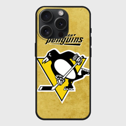 Чехол силиконовый для Apple iPhone 15 Pro матовый Pittsburgh Pinguins