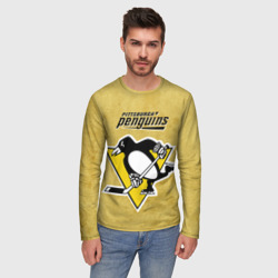 Мужской лонгслив 3D Pittsburgh Pinguins - фото 2