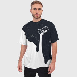 Мужская футболка oversize 3D Черно-белый - фото 2