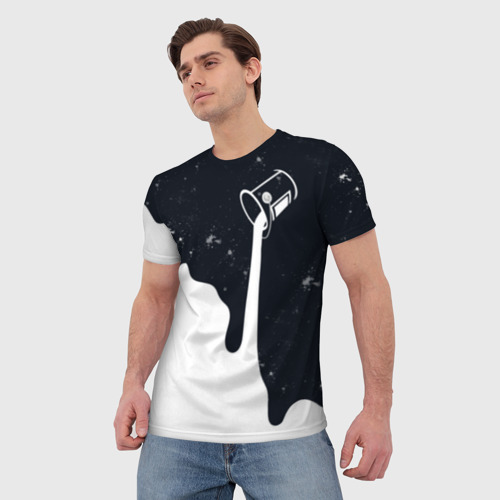 Мужская футболка 3D Черно-белый, цвет 3D печать - фото 3