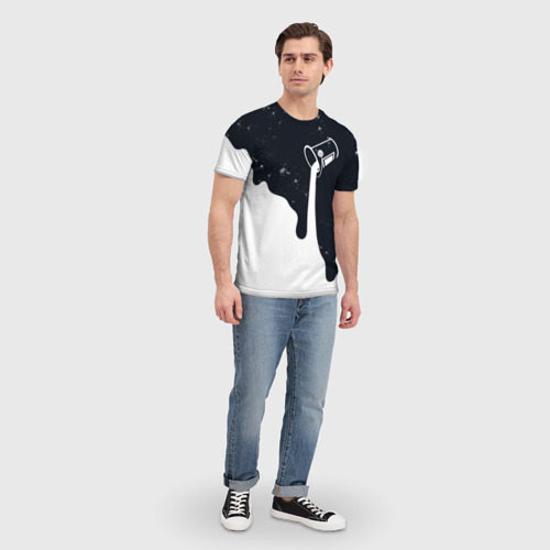 Мужская футболка 3D Черно-белый, цвет 3D печать - фото 5