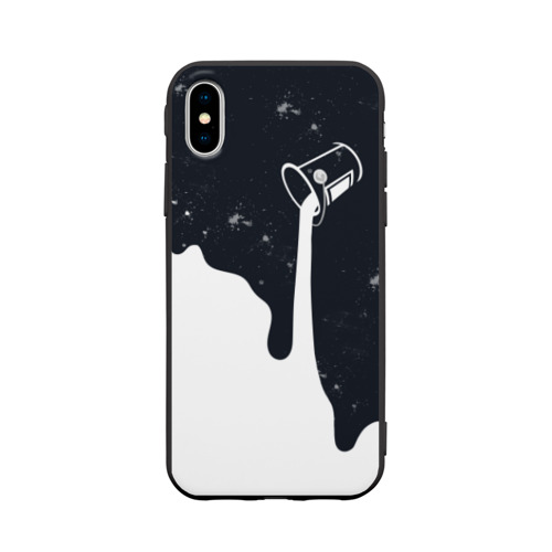 Чехол для Apple iPhone X силиконовый матовый Черно-белый Фото 01 Чехол для Apple iPhone X силиконовый матовый Черно-белый Фото 01