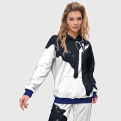 Женский костюм с толстовкой 3D Черно-белый - фото 2