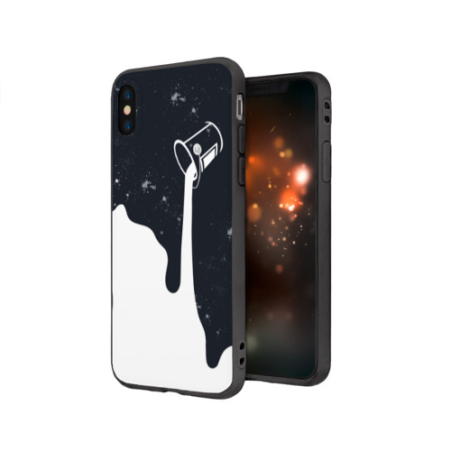 Чехол для Apple iPhone X силиконовый матовый Черно-белый Фото 01 Чехол для Apple iPhone X силиконовый матовый Черно-белый Фото 01