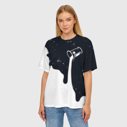 Женская футболка oversize 3D Черно-белый - фото 2