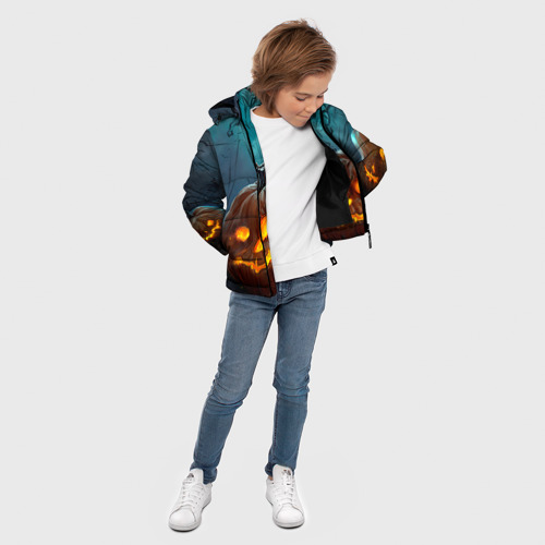 Зимняя куртка для мальчиков 3D Тыква, цвет черный - фото 5