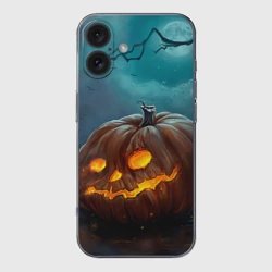 Чехол для iPhone 16 силиконовый с защитой камеры Тыква