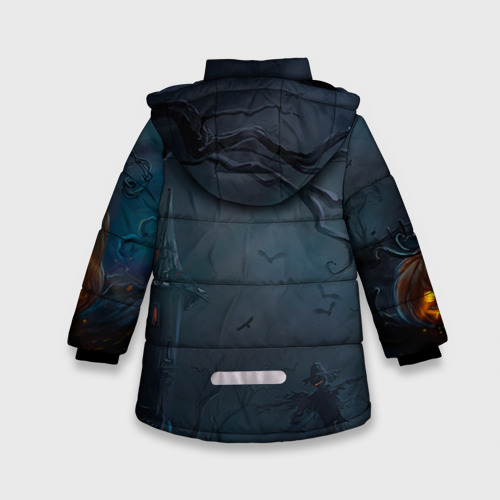 Зимняя куртка для девочек 3D Тыква, цвет черный - фото 2