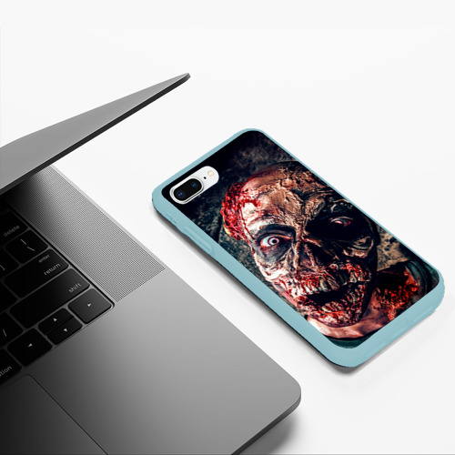 Чехол для iPhone 7Plus/8 Plus матовый Зомби, цвет мятный - фото 5