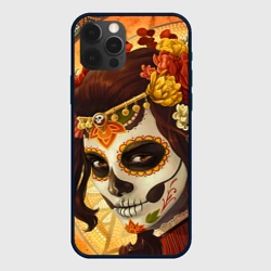 Чехол для iPhone 12 Pro Max Девушка. Сахарный череп