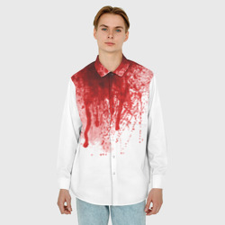 Мужская рубашка oversize 3D Кровь - фото 2