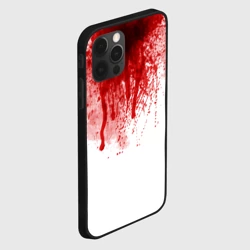 Чехол для iPhone 12 Pro Кровь: брызки, капли стекает пятнами текстура на белом - фото 2