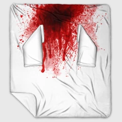 Плед с рукавами Кровь: брызки, капли стекает пятнами текстура на белом
