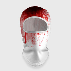 Балаклава 3D Кровь: брызки, капли стекает пятнами текстура на белом