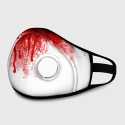 Маска из неопрена Кровь: брызки, капли стекает пятнами текстура на белом