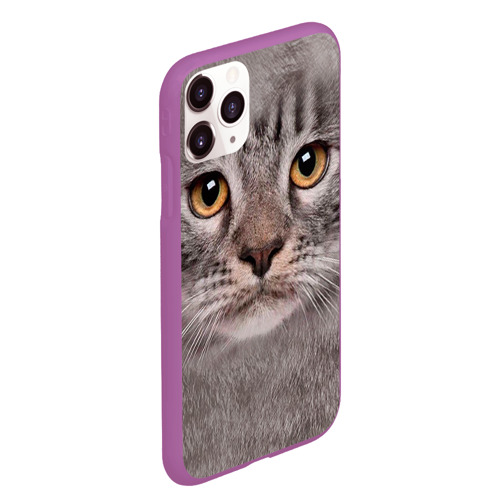 Чехол для iPhone 11 Pro Max матовый Котик, цвет фиолетовый - фото 3