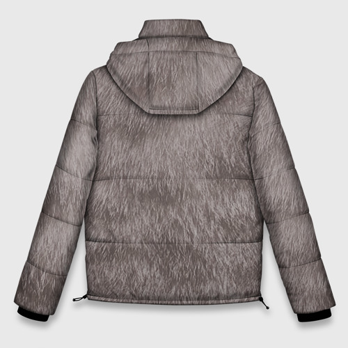 Мужская зимняя куртка 3D с принтом Котик, вид сзади #1