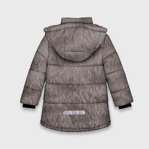 Зимняя куртка для девочек 3D с принтом Котик, вид сзади #1