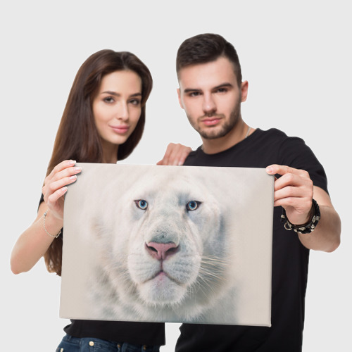 Холст прямоугольный Белый лев, цвет 3D печать - фото 5