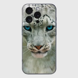 Чехол для iPhone 16 Pro Max силиконовый с защитой камеры Снежный барс