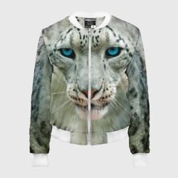 Женский бомбер 3D Снежный барс