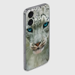 Чехол для iPhone 16 силиконовый с защитой камеры Снежный барс - фото 2