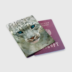 Обложка для паспорта матовая кожа Снежный барс - фото 2
