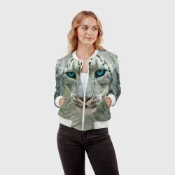 Женский бомбер 3D Снежный барс - фото 2