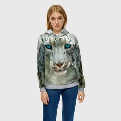 Женская толстовка 3D Снежный барс - фото 2