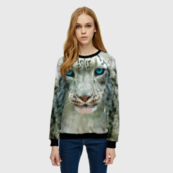 Женский свитшот 3D Снежный барс - фото 2