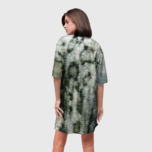 Платье-футболка 3D Снежный барс, цвет 3D печать - фото 4