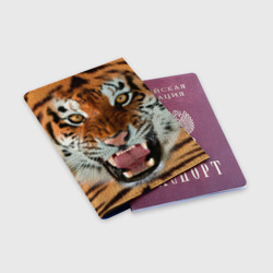 Обложка для паспорта матовая кожа Тигр - фото 2