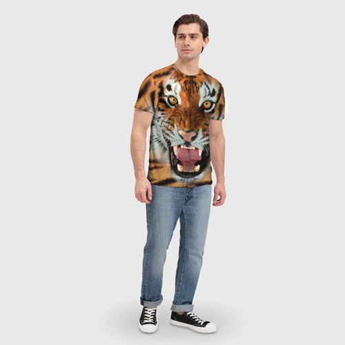 Мужская футболка 3D Тигр, цвет 3D печать - фото 5