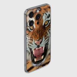 Чехол для iPhone 15 Pro силиконовый с защитой камеры Тигр - фото 2