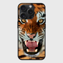 Чехол силиконовый для Apple iPhone 15 Pro матовый Тигр