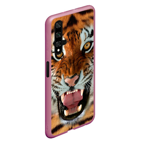 Чехол для Honor 20 Тигр, цвет малиновый - фото 3