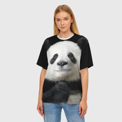 Женская футболка oversize 3D Панда - фото 2