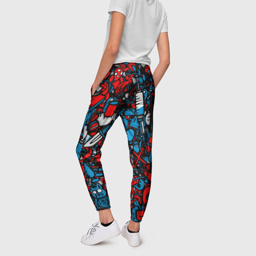 Женские брюки 3D Стикербомбинг, цвет 3D печать - фото 4
