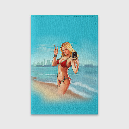 Обложка для паспорта матовая кожа Девушка GTA