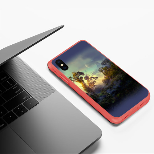 Чехол для iPhone XS Max матовый Природа, цвет красный - фото 5