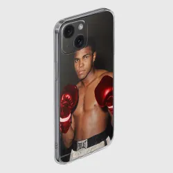 Чехол для iPhone 15 силиконовый с защитой камеры Мухаммед Али - фото 2