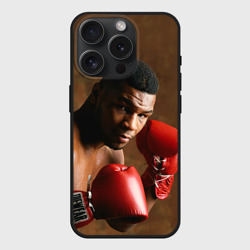 Чехол силиконовый для Apple iPhone 15 Pro матовый Майк Тайсон