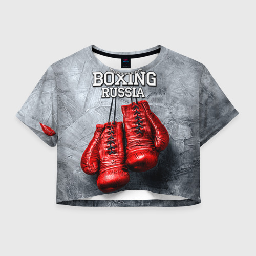 Женская футболка Crop-top 3D Boxing, цвет 3D печать