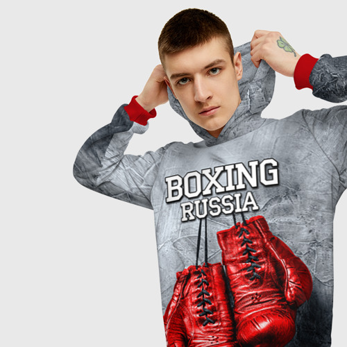 Мужская толстовка 3D Boxing, цвет красный - фото 5